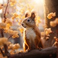 A China squirrel on the tree in Stalin park  Made With Generative AI illustration Royalty Free Stock Photo