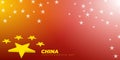 China stars with 3d style and abstract background. China Independence Day design