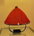 China Stately Demeanour Daoguang Qing Emperor`s Summer Travel Hat Animal Fur Chinese Knot Court Robe Costume Beijing Palace Museum