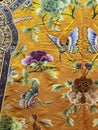 China Stately Demeanour Qing Emperor Guangxu Satin Outer Gown Empress Costumes Palace Museum Embroidered Butterflies Peonies