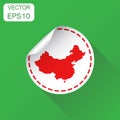 China sticker map icon. Business concept China label pictogram.