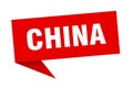 China sticker. China signpost pointer sign.