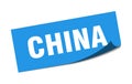 China sticker. China square peeler sign.