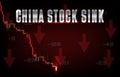 China Stock market crash and sink down trend, big short,abstract graph Royalty Free Stock Photo