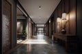 China style hallway interior in luxury house Royalty Free Stock Photo