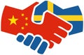 China - Sweden handshake
