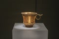 China Tang Dynasty Gold cup with pinched-grain pattern Royalty Free Stock Photo