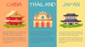 China, Thailand and Japan Buildings Web Banner