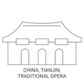 China, Tianjin, Traditional Opera travel landmark vector illustration