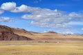 China, Tibet. China, Tibet. Mountain landscape on the way to lake Mershung Merchong in summer