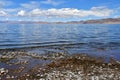 China, Tibet. High-mountain lake Tarok in summer Royalty Free Stock Photo