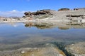 China, Tibet, hot radon springs on the Ganga Chu river