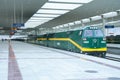 Long-distance train at Lhasa terminal. Lhasa, Tibet, China