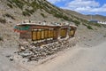 China, Tibet. Old ritual Buddhist drums on the trail along the way of Cora from Dorchen town around mount Kailas