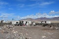 China, Tibet. Small village in Transhimalayan on the way to lake Mershung in summer in clear weather