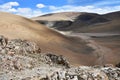 China, Tibetan Autonomous region. Summer mountain landscape 18 km from lake Gomang, the bed of a small mountain river Royalty Free Stock Photo