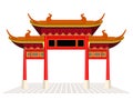 China town door and floor isolate on white background vector design