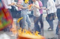 China, traditional religion, customs, Zhongyuan Purdue, Chinese Ghost Festival, burning, paper money