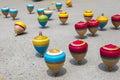 China, traditional toys, wood top, child play