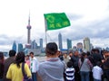 China Travel: Tourists on the Bund in Shanghai