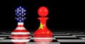 China and United States confrontation and relations concept. 3D rendering