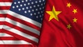 China and Usa Flag - 3D illustration Two Flags