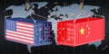 China USA trade and tariffs war, concept. 3d rendering Royalty Free Stock Photo