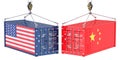 China USA trade and tariffs war, concept. 3d rendering Royalty Free Stock Photo