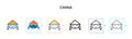 China vector icon in 6 different modern styles. Black, two colored china icons designed in filled, outline, line and stroke style Royalty Free Stock Photo