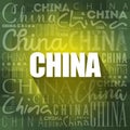 China wallpaper word cloud, travel concept background Royalty Free Stock Photo