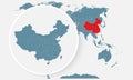 China in world map, vector template background Royalty Free Stock Photo