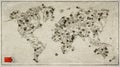 China Wuhan Stamp World Map Royalty Free Stock Photo