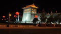 China xi 'an ancient city wall at night