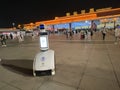 China Zhuhai Gongbei Port Border Gate Artificial Intelligence Security Guards Advertising Robot Machine Mobile Computer Announcer