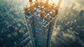 Chinas Architectural Marvel Aerial View of a Modern Skyscraper Under Construction Royalty Free Stock Photo