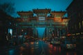 Chinatown Arch at night, Washington, District of Columbia