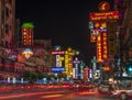 Chinatown, Bangkok, Thailand - April 15, 2018:Evening at Chinatown, Yaowarat, famous street food in Thailand, China at night is a