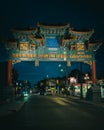 Chinatown gate at night, Ottawa, Ontario, Canada