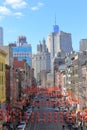 Chinatown with Red Lanterns, New York Royalty Free Stock Photo