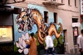 Chinatown, San Francisco, California, USA. Tiger Dragon Mural Royalty Free Stock Photo