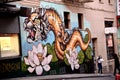 Chinatown, San Francisco, California, USA. Tiger Dragon Mural Royalty Free Stock Photo