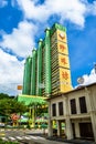 Chinatown shophouses on Smith Street with People\'s Park Complex in the back drop. Royalty Free Stock Photo