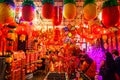 Chinatown Vendor Selling Lanterns and New Year Decorations