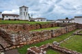 Chinchero Incas ruins along with colonial church, Peru