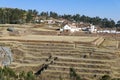 Chinchero in Urubamba District, Colonial Church, Incas Palace ruins and agricultural terraces in Chinchero, Incas Sacred Valley