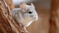 A chinchilla is sitting on a tree branch Royalty Free Stock Photo