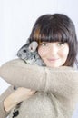 Chinchilla with young woman