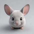 Chinchillas 3D vector Emoji icon illustration, funny little animals, Cute Chinchillas head on a white background