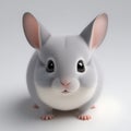 Chinchillas 3D vector Emoji icon illustration, funny little animals, Cute Chinchillas head on a white background