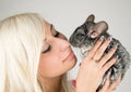 Chinchillas and a girl